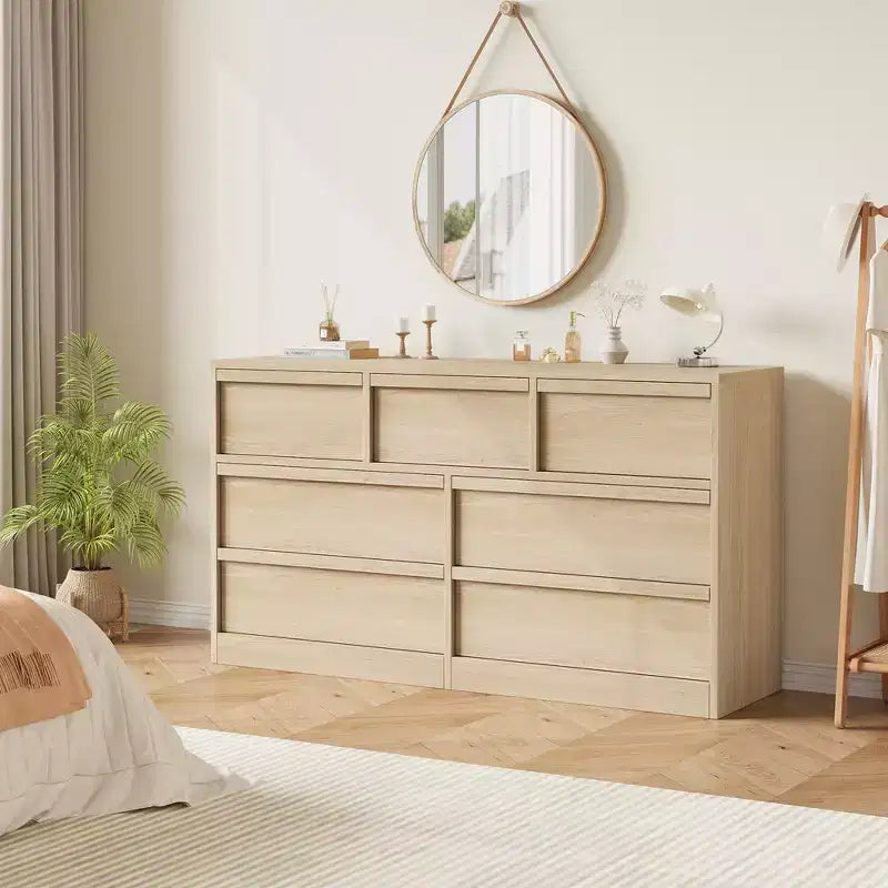 Comò a 7 cassetti per camera da letto, cassettiera doppia in legno con contenitore, cassettiera moderna per camera da letto, soggiorno, cameretta