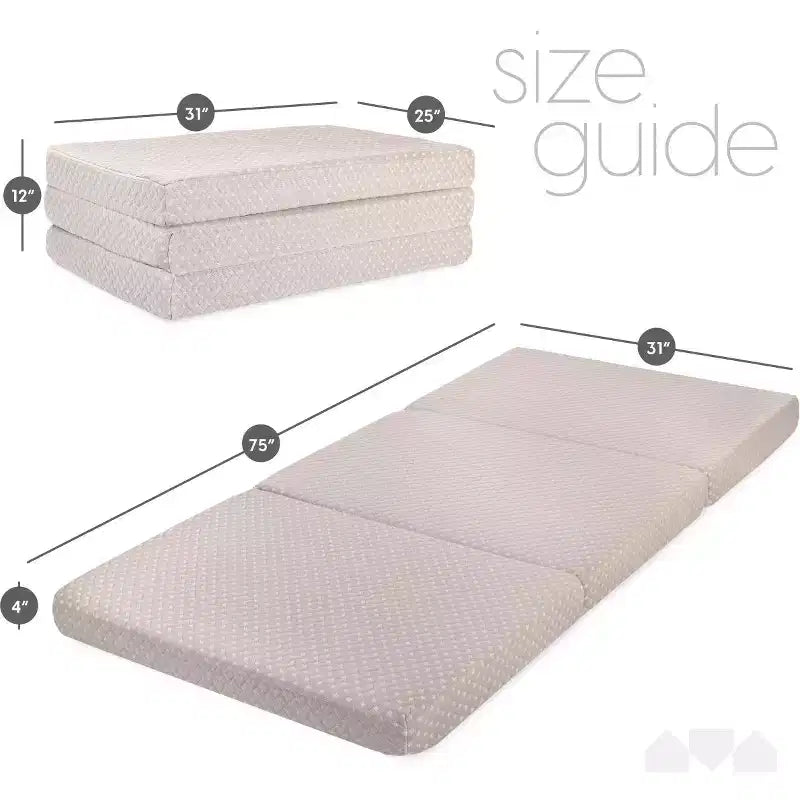 Materasso in memory foam a tre pieghe da 4 pollici di alta qualità
