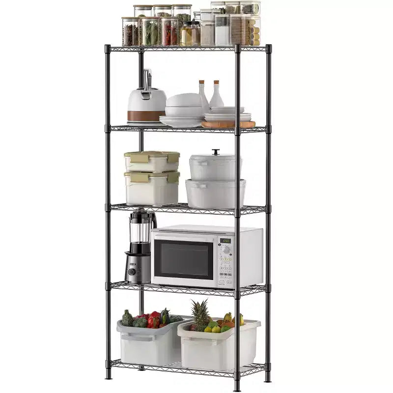 5-Tier Heavy Duty Metal Storage Shelving Unit Adjustable Garage Rack 2000 lbs Capacity with Leveling Feet