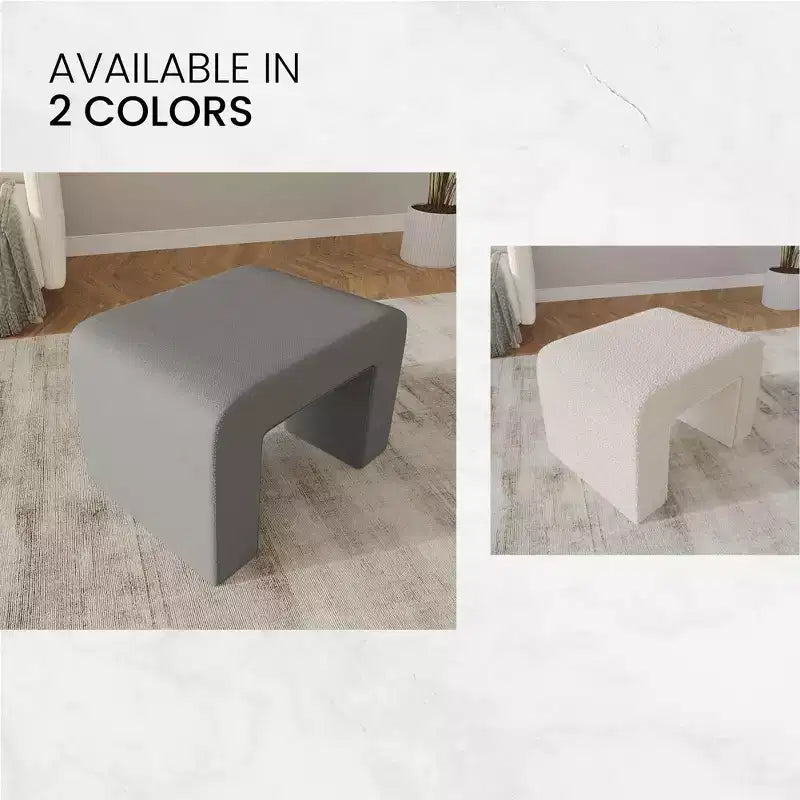 Panca moderna da 26" rivestita in velluto bouclé con seduta imbottita, seduta d'accento per soggiorno, camera da letto o ingresso