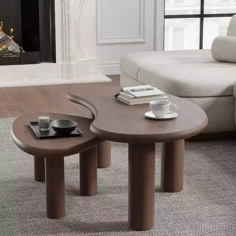 Tavolino Rettangolare da Salotto con Piano Effetto Legno