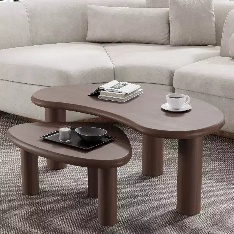 Tavolino Rettangolare da Salotto con Piano Effetto Legno
