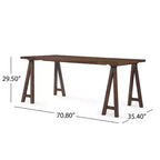 Set da pranzo Camilla 7 pezzi in similpelle e legno di caucciù