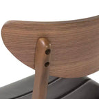 Set da pranzo Camilla 7 pezzi in similpelle e legno di caucciù