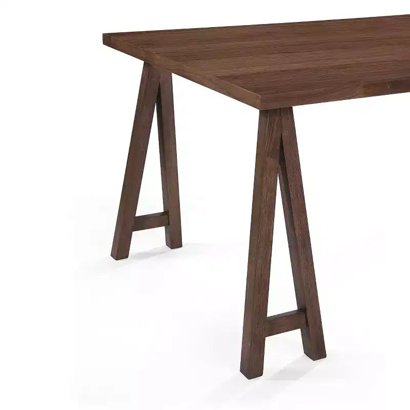 Set da pranzo Camilla 7 pezzi in similpelle e legno di caucciù