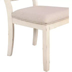 Sedie da pranzo imbottite Prato Wood Cross Back, bianco antico, set da 2