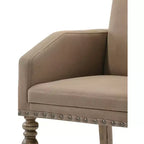 Sedia da pranzo con braccioli in finitura Driftwood e script Birmingham stampato, con borchie, set da 2