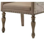Sedia da pranzo con braccioli in finitura Driftwood e script Birmingham stampato, con borchie, set da 2
