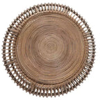 Tavolino Tondo Dag Rustic in Rattan, Naturale
