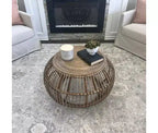 Tavolino Tondo Dag Rustic in Rattan, Naturale