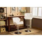 Roundhill Furniture Glasgow Contemporary Tufted Adjustable Height Hidraulic Bar Stools, White, Set of 2