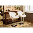 Sgabelli da bar idraulici regolabili in altezza Glasgow Contemporary Tufted, bianchi, set da 2