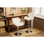 Sgabelli da bar idraulici regolabili in altezza Glasgow Contemporary Tufted, bianchi, set da 2