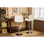 Sgabelli da bar idraulici regolabili in altezza Glasgow Contemporary Tufted, bianchi, set da 2