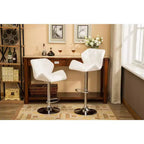 Sgabelli da bar idraulici regolabili in altezza Glasgow Contemporary Tufted, bianchi, set da 2