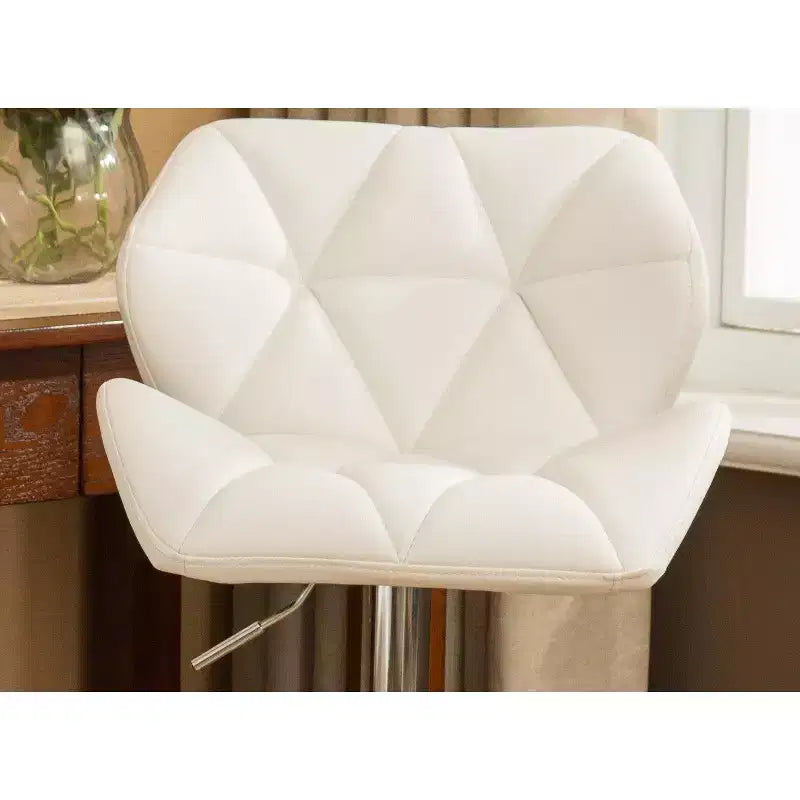 Sgabelli da bar idraulici regolabili in altezza Glasgow Contemporary Tufted, bianchi, set da 2