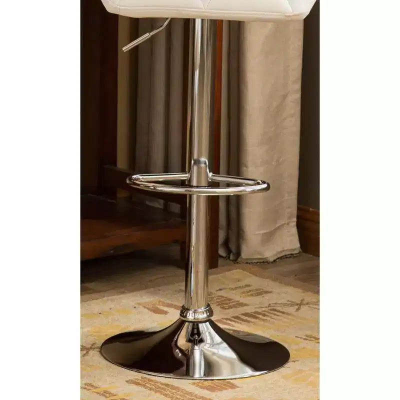 Sgabelli da bar idraulici regolabili in altezza Glasgow Contemporary Tufted, bianchi, set da 2