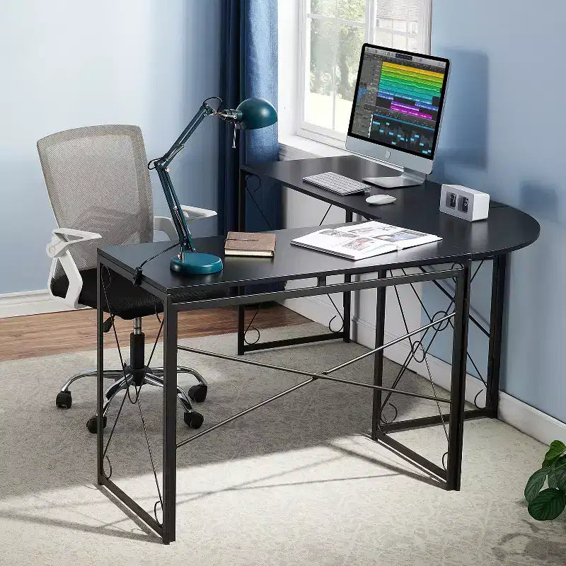 Scrivania angolare a L per computer, ufficio o studio, workstation di scrittura, tavolo da gioco da 150 cm