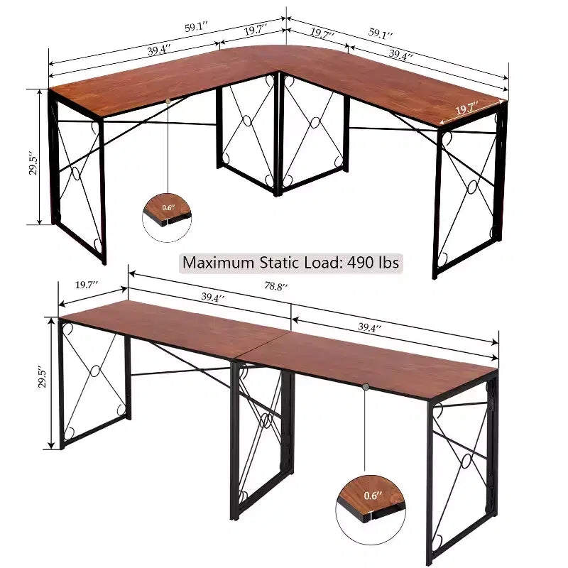 Scrivania angolare a L per computer, ufficio o studio, workstation di scrittura, tavolo da gioco da 150 cm