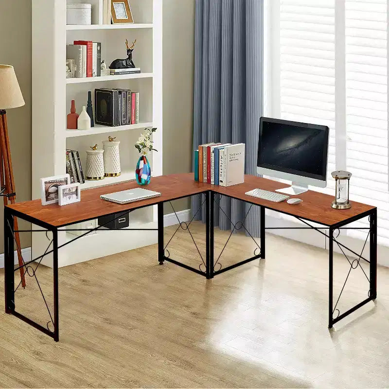 Scrivania angolare a L per computer, ufficio o studio, workstation di scrittura, tavolo da gioco da 150 cm