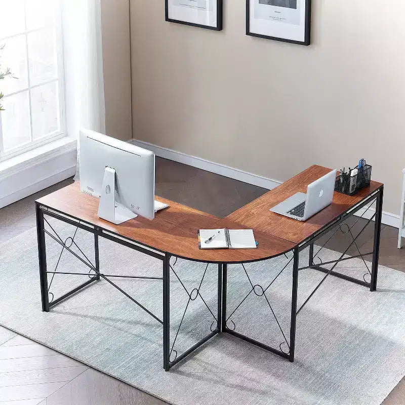 Scrivania angolare a L per computer, ufficio o studio, workstation di scrittura, tavolo da gioco da 150 cm