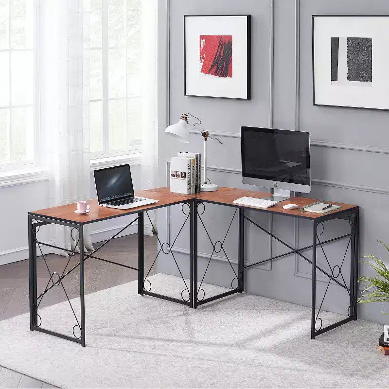 Scrivania angolare a L per computer, ufficio o studio, workstation di scrittura, tavolo da gioco da 150 cm