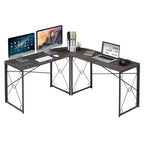 Scrivania angolare a L per computer, ufficio o studio, workstation di scrittura, tavolo da gioco da 150 cm