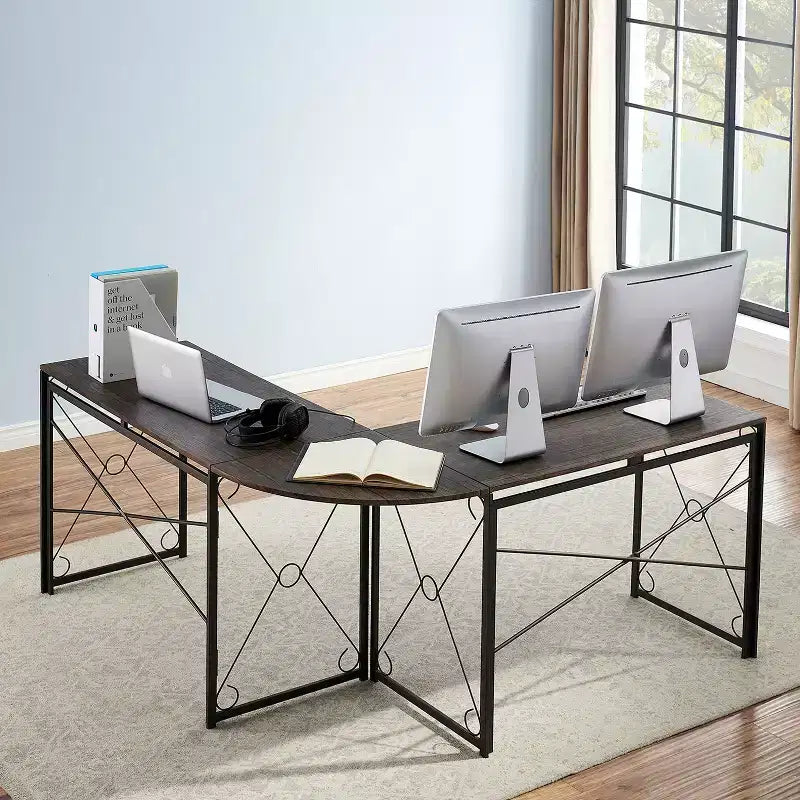 Scrivania angolare a L per computer, ufficio o studio, workstation di scrittura, tavolo da gioco da 150 cm