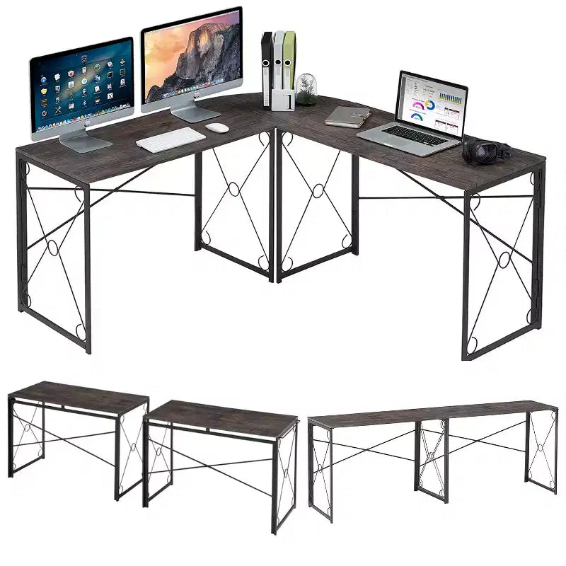 Scrivania angolare a L per computer, ufficio o studio, workstation di scrittura, tavolo da gioco da 150 cm