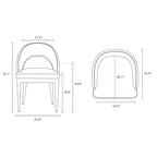 Set di 2 sedie da pranzo moderne Carrington in velluto con braccioli
