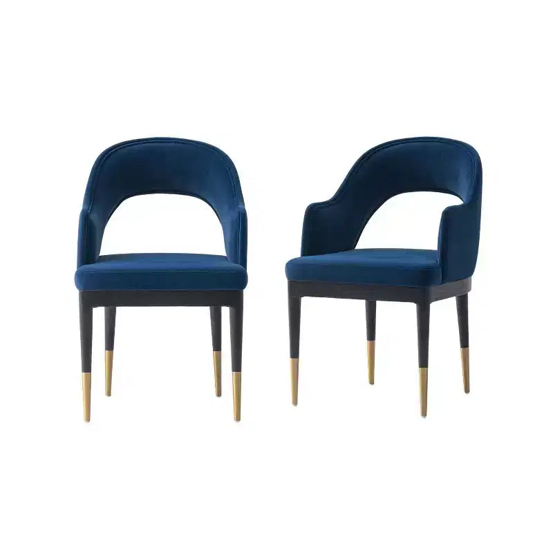 Set di 2 sedie da pranzo moderne Carrington in velluto con braccioli