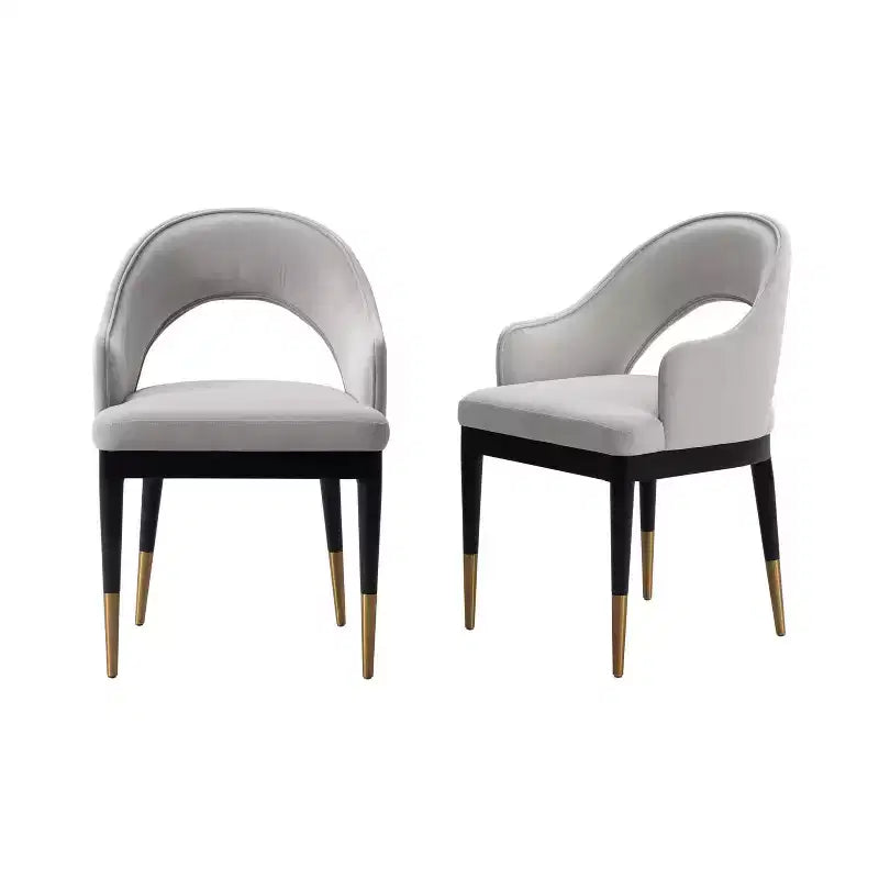 Set di 2 sedie da pranzo moderne Carrington in velluto con braccioli