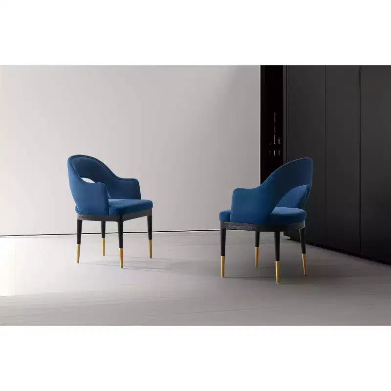 Set di 2 sedie da pranzo moderne Carrington in velluto con braccioli