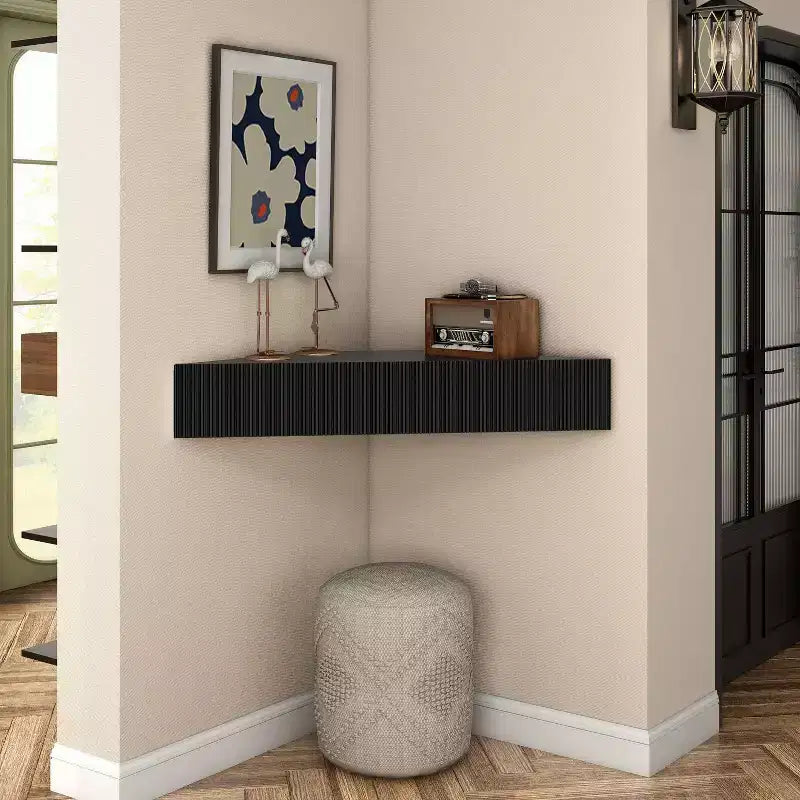 Vondal Porta TV da Parete ad Angolo Moderno Metà Secolo a 3 Ripiani per TV fino a 50"