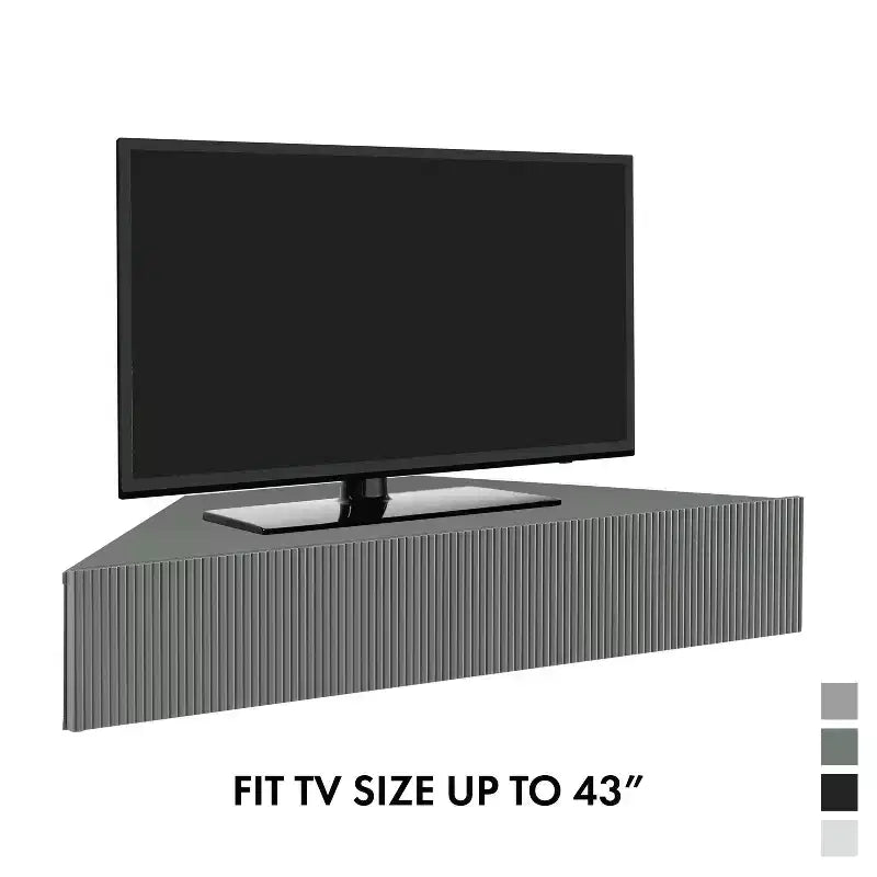 Vondal Porta TV da Parete ad Angolo Moderno Metà Secolo a 3 Ripiani per TV fino a 50"
