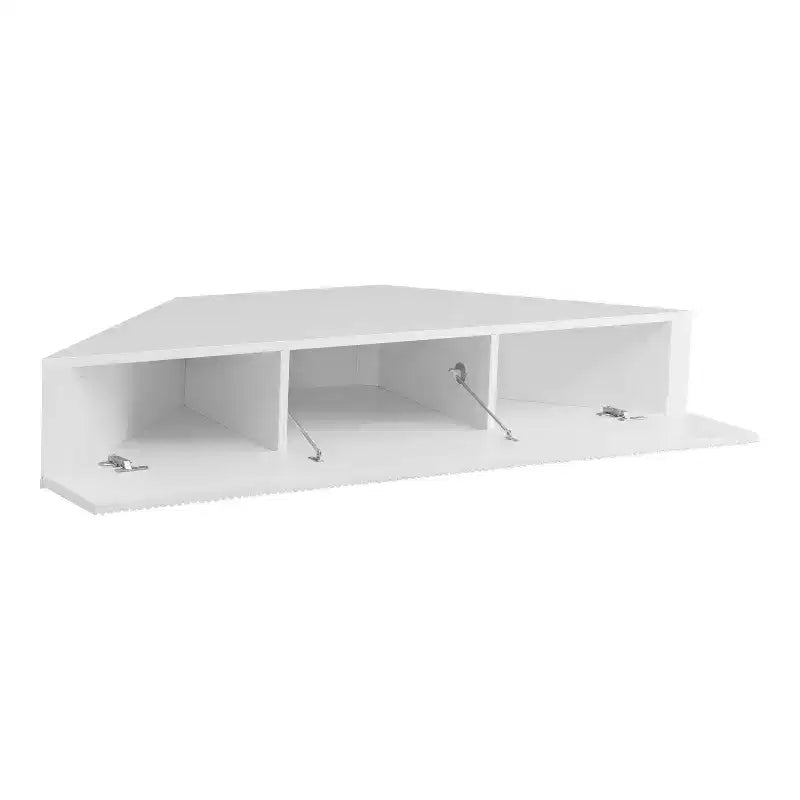 Vondal Porta TV da Parete ad Angolo Moderno Metà Secolo a 3 Ripiani per TV fino a 50"