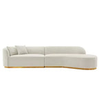 131.89" Daria Linen Upholstered Sofa Sectional with Pillows - Manhattan