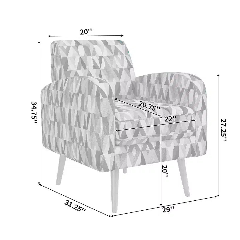 Poltrona accentuata Mid-Century Modern Mindy Fantasia Prismatica