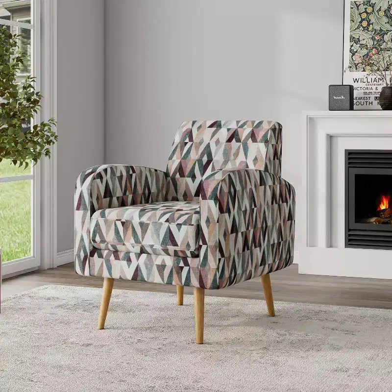 Poltrona accentuata Mid-Century Modern Mindy Fantasia Prismatica