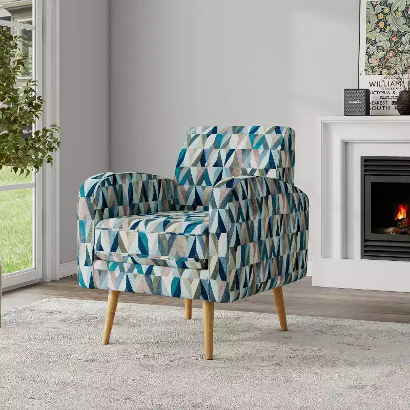 Poltrona accentuata Mid-Century Modern Mindy Fantasia Prismatica