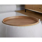 Pouf vassoio in tessuto naturale