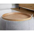Pouf vassoio in tessuto naturale