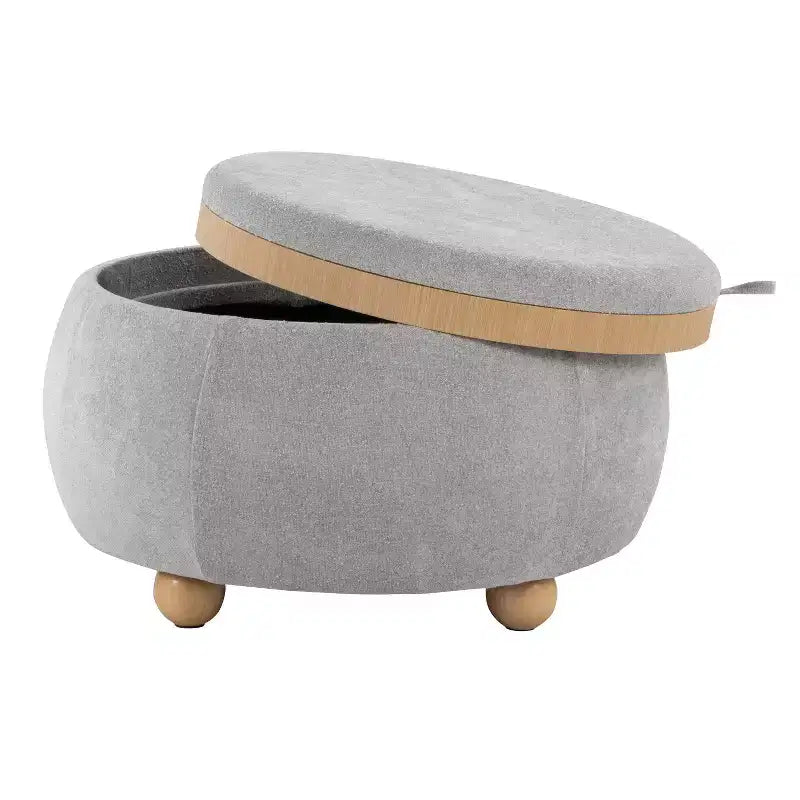 Pouf vassoio in tessuto naturale