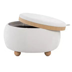 Pouf vassoio in tessuto naturale