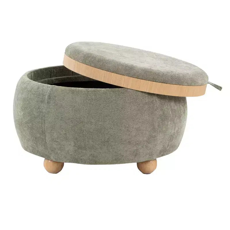 Pouf vassoio in tessuto naturale
