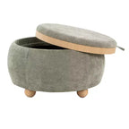 Pouf vassoio in tessuto naturale