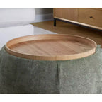 Pouf vassoio in tessuto naturale