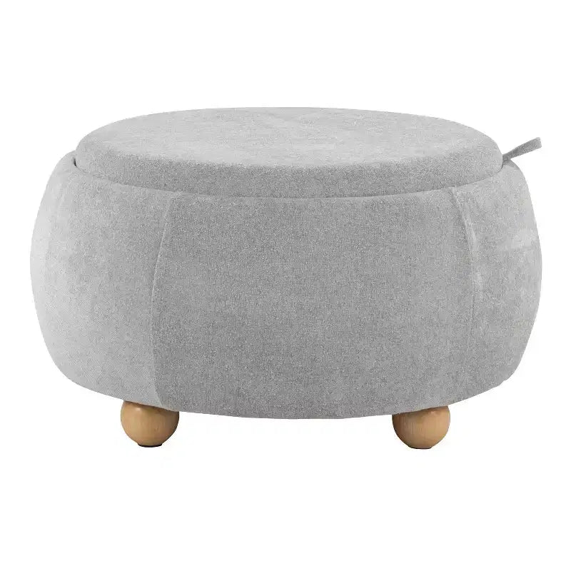 Pouf vassoio in tessuto naturale