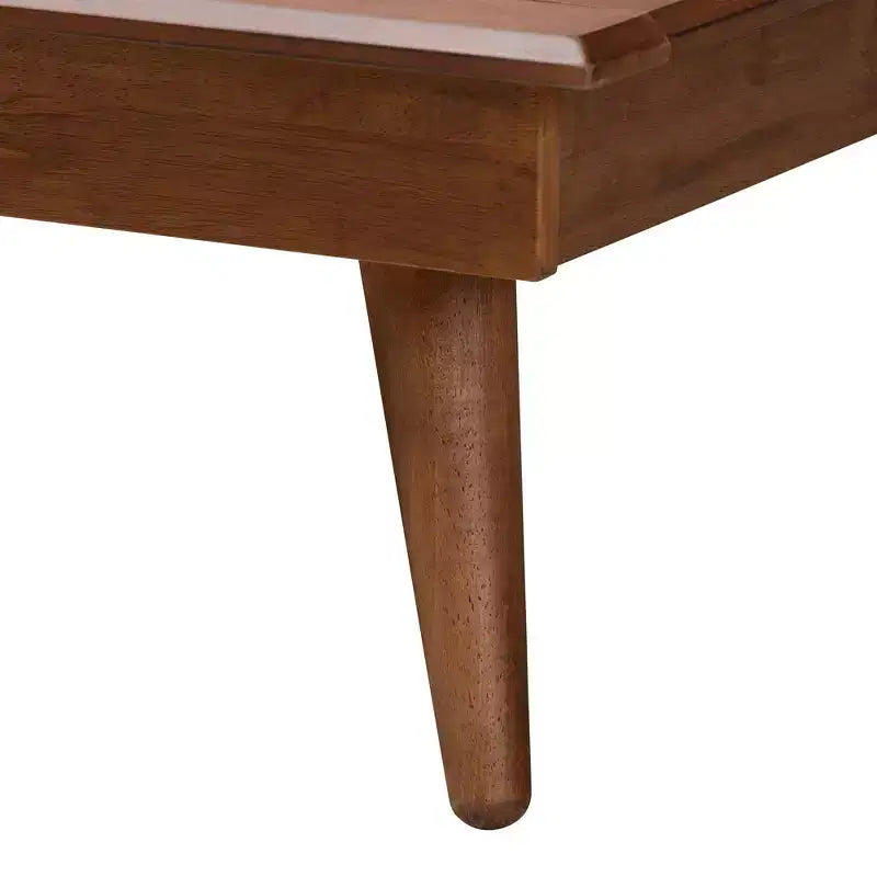 Letto a piattaforma in tessuto e legno Grigio/Noce cenere: imbottito, non è necessaria la rete a molle